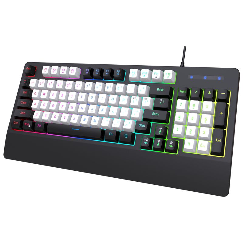 2023 Nytt 93 Tynnfilm Kablet RGB Glow Game Keyboard ABS Dual Color Injection Molding Keycap Multi Key Conflict Free_voghion.com