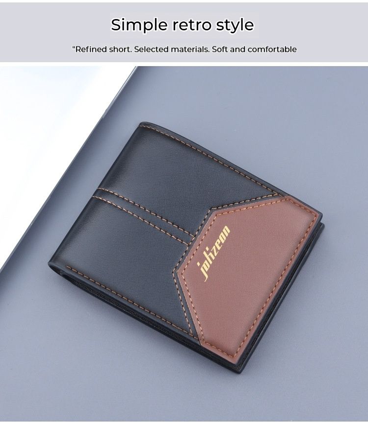 Men's Short Wallet Card Holder Integrated Short Wallet Men's Card Holder With Zipper Short Wallet Men's Wallet Men's Coin Purse_voghion.com