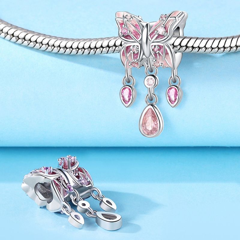 Women's Jewelry Insect Dragonfly Butterfly Firefly Charm Pendant Beads Jewelry With Bracelet Pieces White Copper Plated Silver_voghion.com