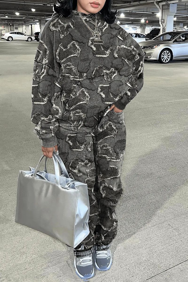 2025 New Printed Long Sleeve Zipper Sweatshirt And Pants Set For Women_voghion.com
