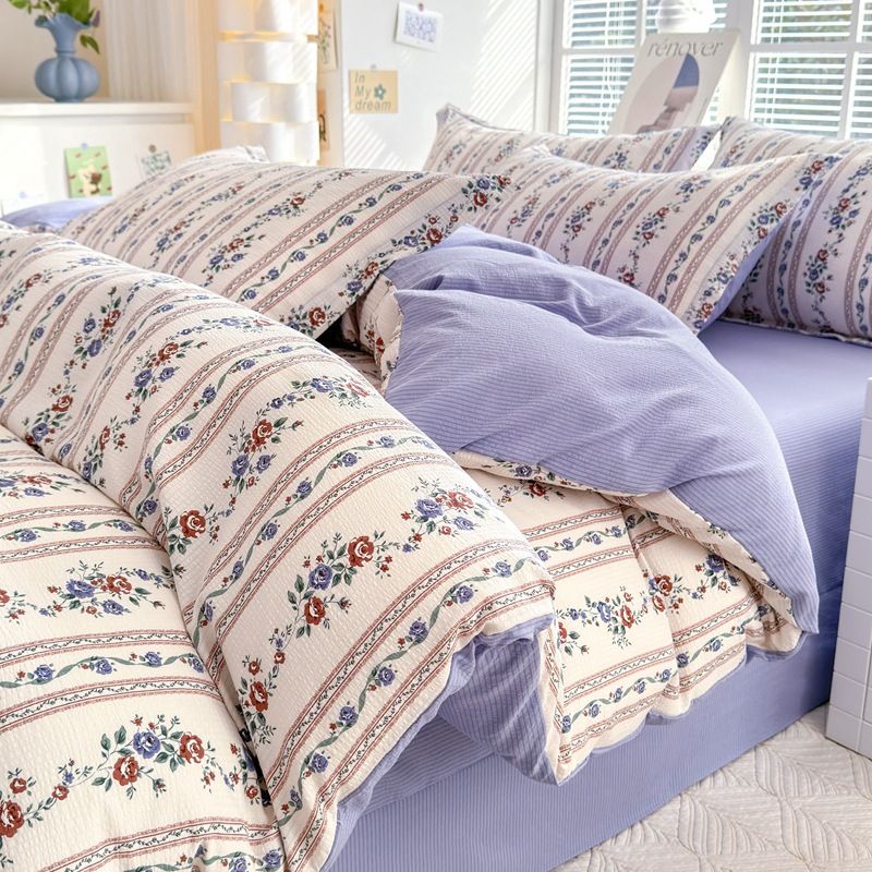 Set di quattro pezzi in cotone jacquard super morbido di classe A, adatto alla pelle di neonati e bambini, traspirante e assorbente._voghion.com