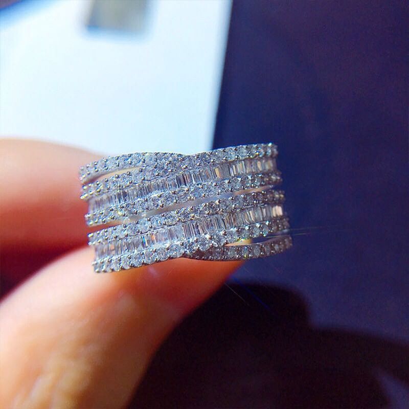 Anello Cao Shi intarsiato con anello in zircone a forma di T Fede nuziale da donna_voghion.com