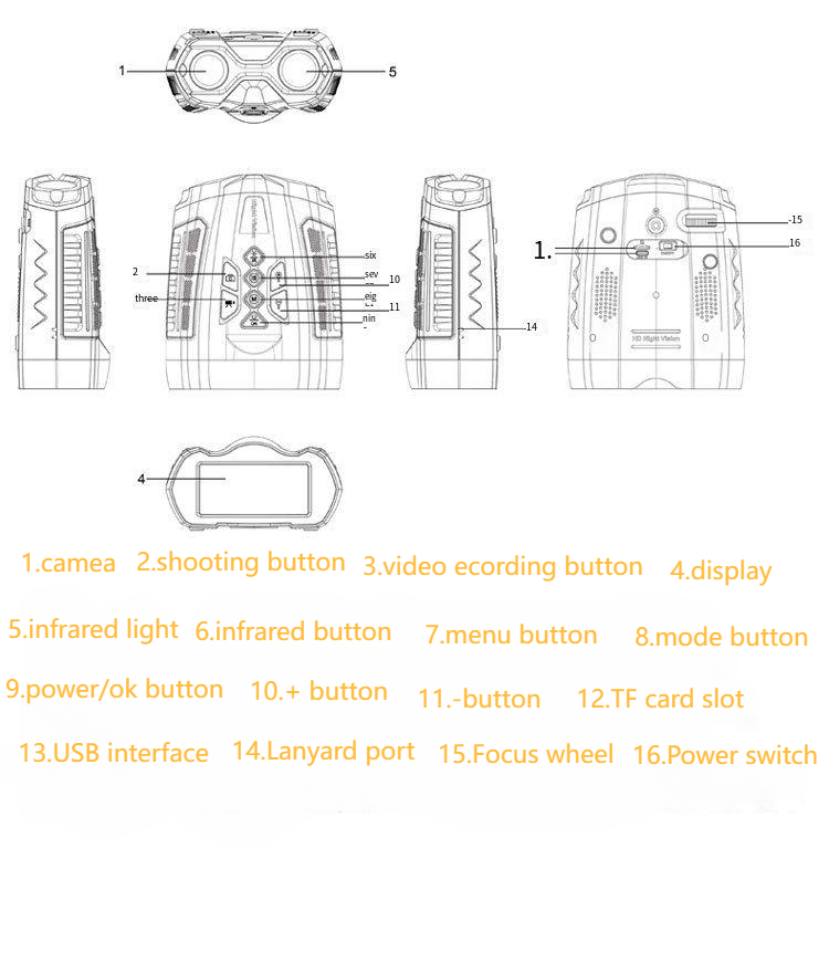 4K Outdoor Sport Gerät Infrarot Elektrische Teleskop Nachtsicht Recorder Kamera Nicht-Thermische_voghion.com