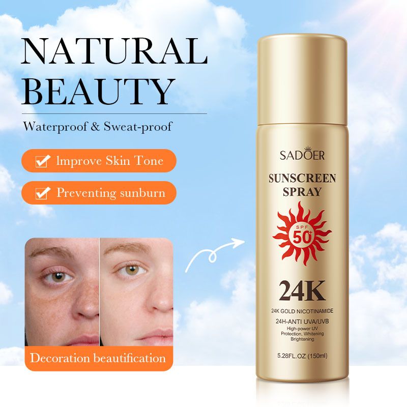 All English SADOER Gold Spray UV-Anti-Schweiß-Sonnenschutz für den Außenbereich_voghion.com