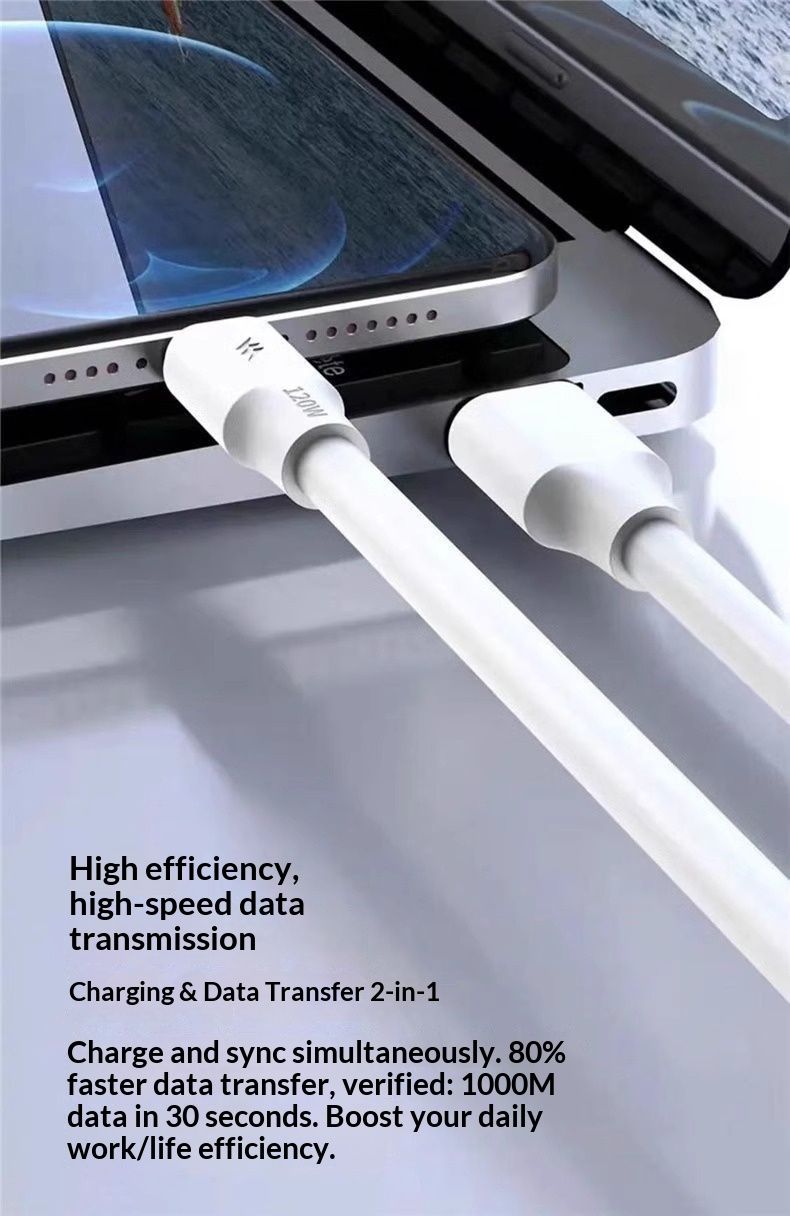 Câble de charge Digitex 120 W renforcé 6 A ultra-rapide Python compatible avec les téléphones Android Huawei Type-C_voghion.com