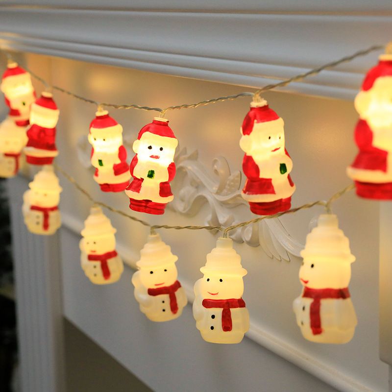 Christmas LED String Lights – Santa Claus & Snowman Decorations, Battery/USB Powered, IP42 Waterproof, 10,000 Hours Lifespan, CE Certified_voghion.com