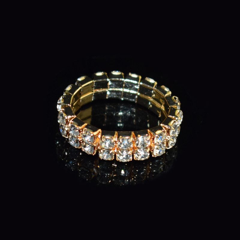 Korean Style Multi-Drill Inlaid Mixed Batch Elastic Ring_voghion.com