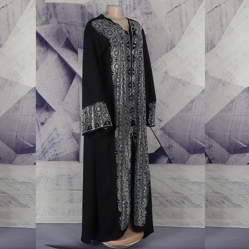 Dámské oblečení, etnické šaty, muslimský styl ve blízkovýchodním stylu, módní župan s výstřihem do V_voghion.com