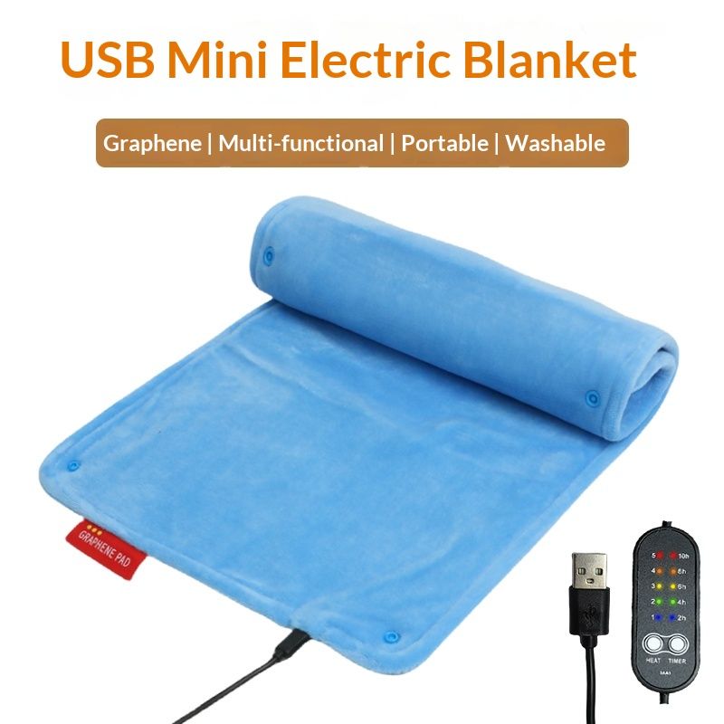 Hold USB Graphene Small Size Electric Heating Cushion Outdoor Camping Heat Therapy Knee Pad Blanket_voghion.com