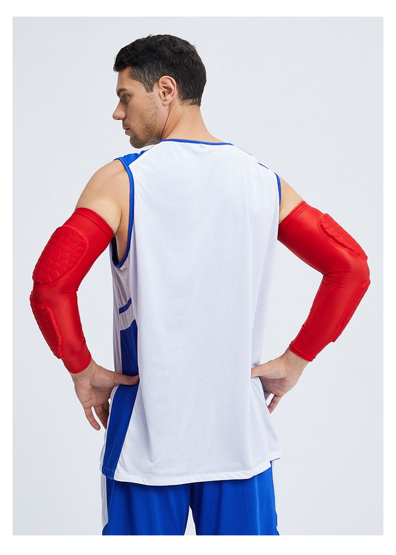 Waben-Basketball-Antikollisions-Armschutz, Lycra, verlängerter Druck-Torwart-Ellenbogenschutz, Fußball, Bergsteigen, Rugby-Ellenbogenschützer_voghion.com