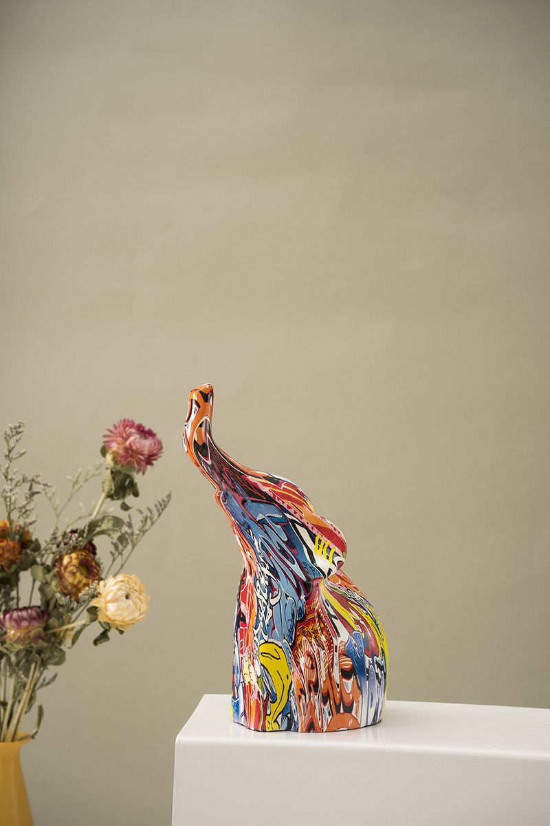 Nuovo ornamento astratto a forma di elefante, scultura di animali, decorazione per la casa, soggiorno, scrivania, mobile TV, artigianato in resina._voghion.com