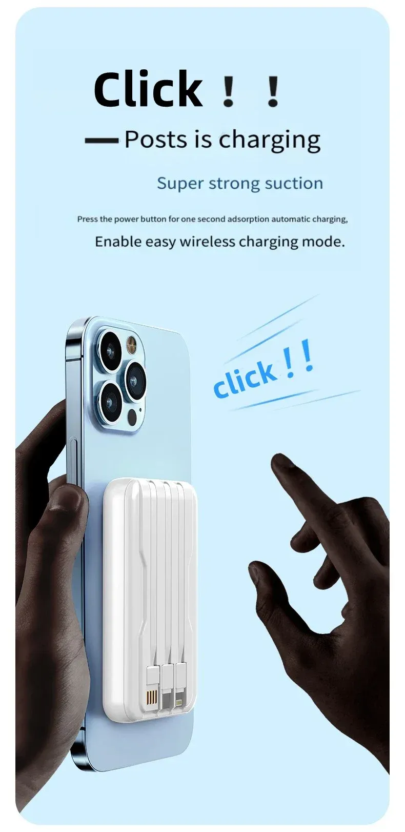 20000mah Mag Safe Magnetic Wireless Power Bank Portable External Auxiliary Battery PD20W Fast Charger For IPhone 14 13_voghion.com