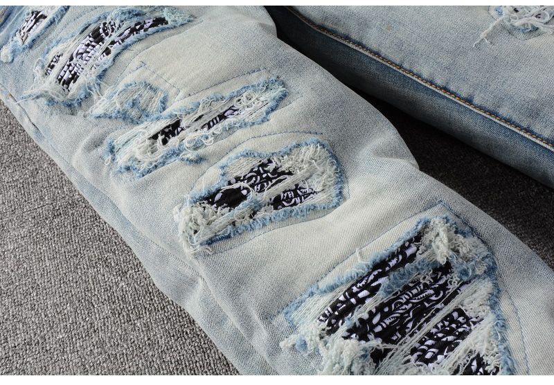 Abbigliamento maschile, marchio di moda di alta moda, tendenza abbigliamento maschile, jeans aderenti elasticizzati con toppe sul ginocchio, pantaloni skinny_voghion.com
