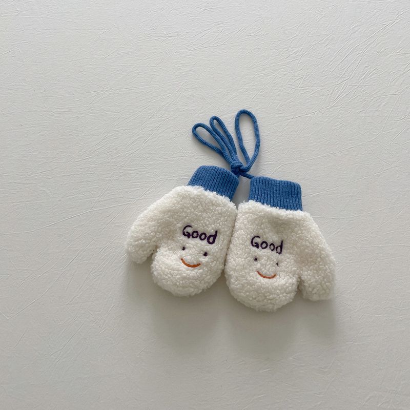 Sciarpa unisex per bambini invernale con faccina sorridente, colore in pelliccia di agnello, collo per neonato_voghion.com