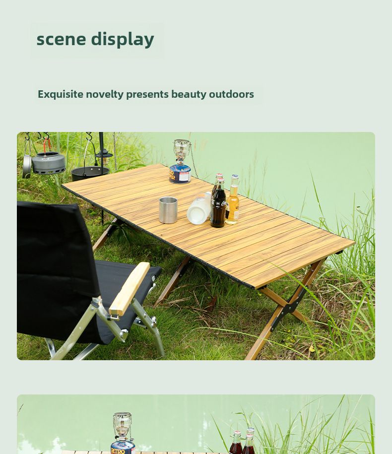Outdoor Camping Folding Table Stall Portable Aluminum Alloy Egg Roll Table Camping BBQ picnic table Aluminum Alloy Table_voghion.com