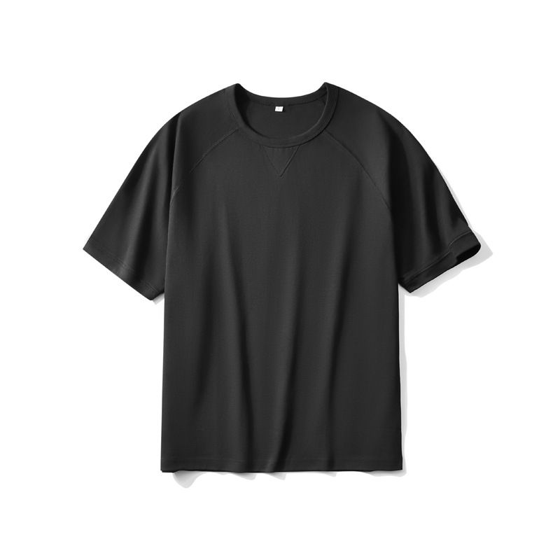 2025d Dengjue New Live Twill, T-shirt da uomo a maniche corte, in cotone bifacciale, color cachi, raglan_voghion.com
