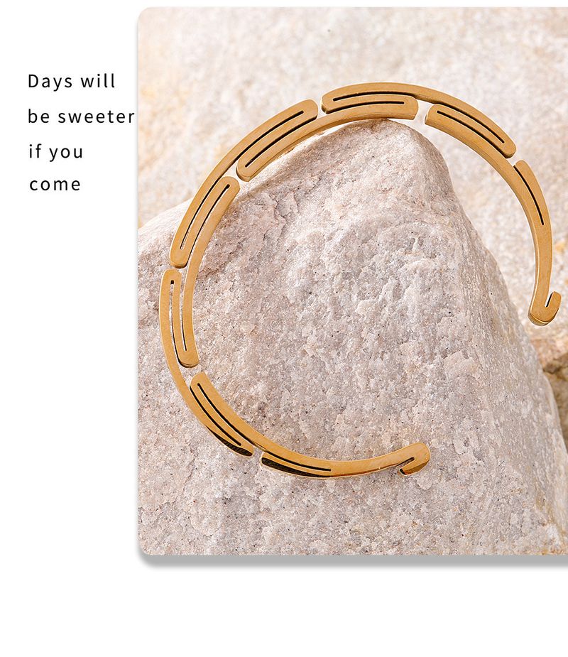 Bracciale aperto personalizzato alla moda da uomo in acciaio inossidabile, semplice e creativo, per gioielli_voghion.com