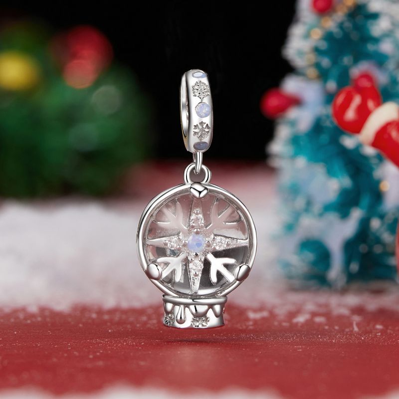 Christmas Snowflake Crystal Ball Pendant Charm_voghion.com