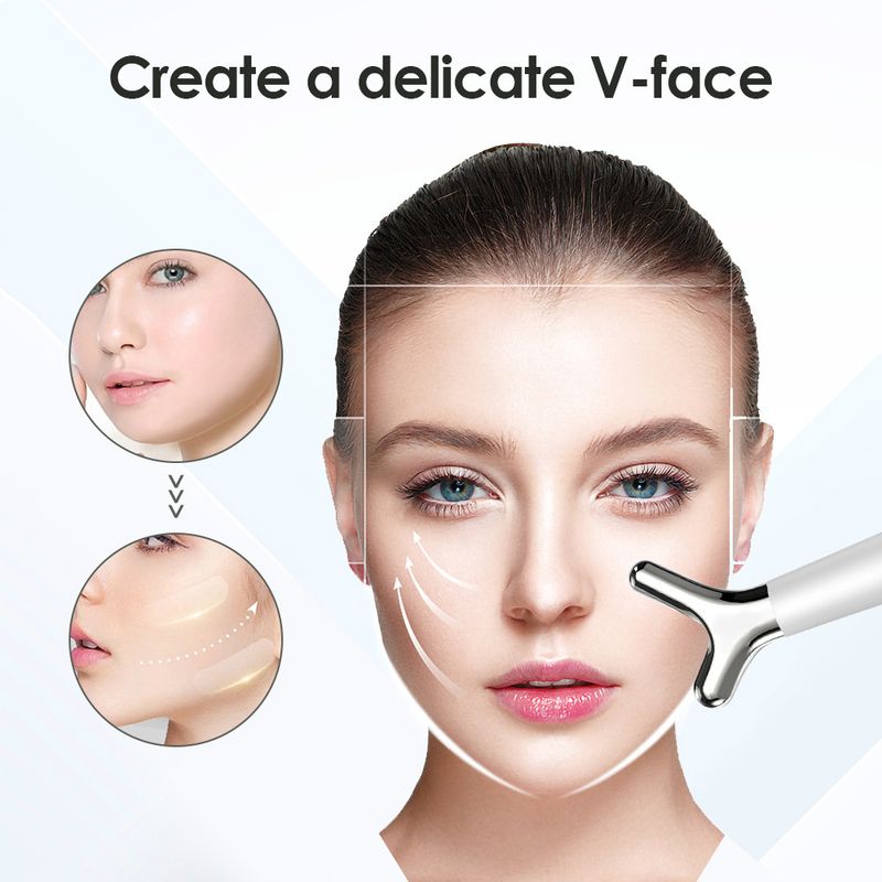 New, facial lifting, neck slimming, vibration massage, V-face beauty instrument, household electric face slimming_voghion.com