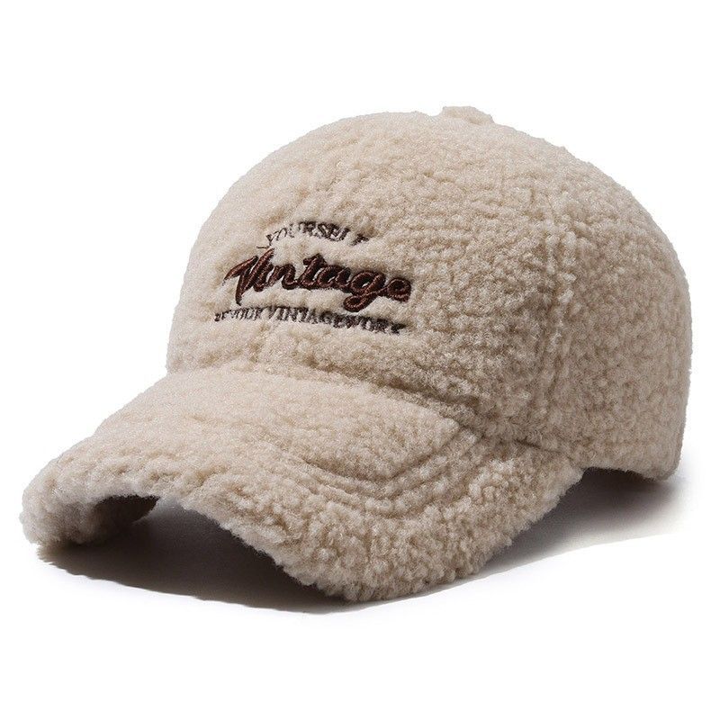 Herfst winter pluche hoeden kinderen, eenvoudig modieus, veelzijdig warm voor mannen vrouwen. Koreaanse versie honkbal met een_voghion.com