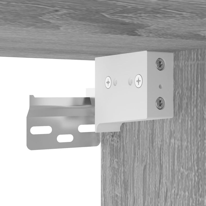 Wand-Nachttisch mit LED-Leuchten Grau Sonoma_voghion.com