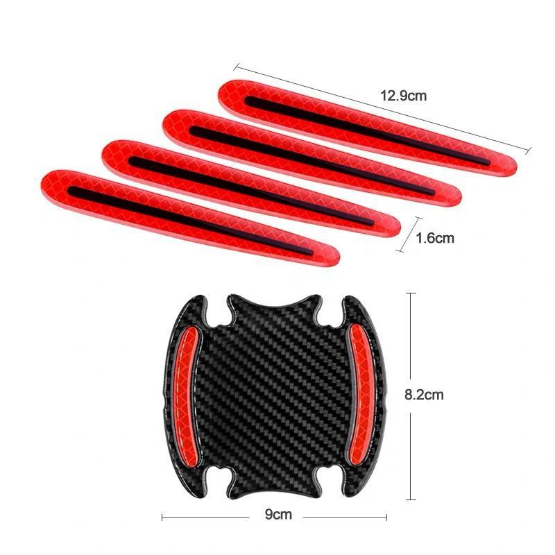 3M Automotive Door Handle Protector - Carbon Fiber Texture Anti-Scratch Film With Night Reflective Strips (Pre-Cut Universal Kit)_voghion.com