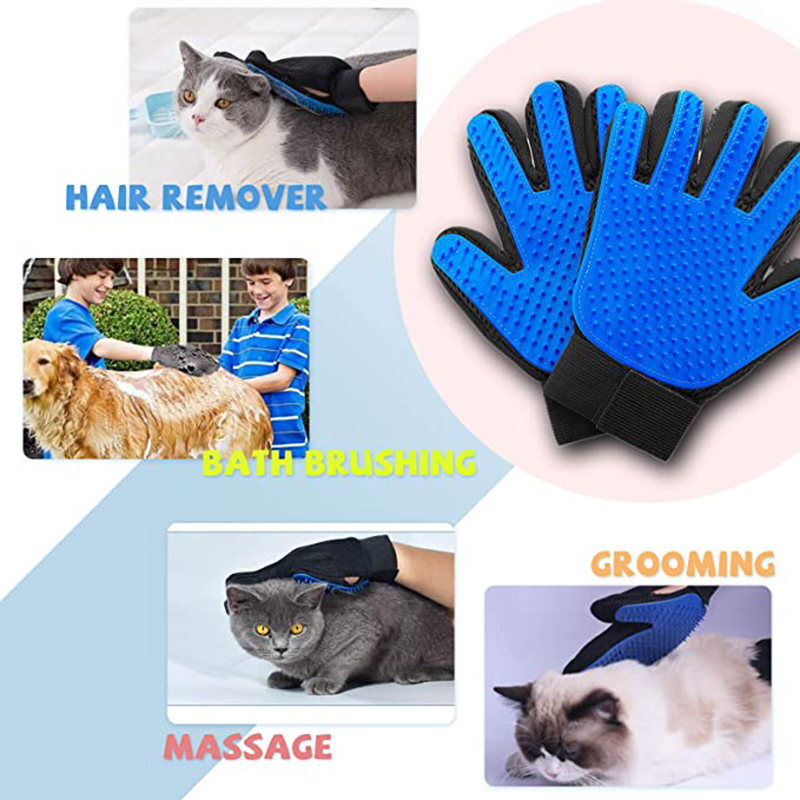 2 stuks huisdierverzorgingshandschoenen, effectieve massage voor honden en katten, handschoenen voor het verwijderen van haar, zachte ontwarrende reinigingsborstel voor honden, Cepillo_voghion.com