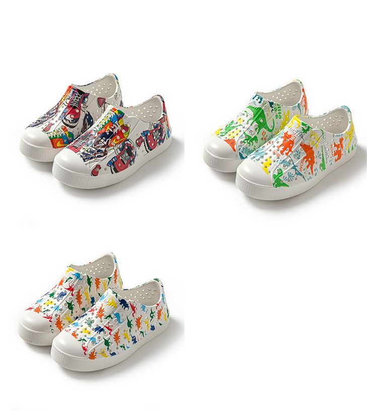 Kinderschuhe Bamboo Tune Kinderlochschuhe Jungen und Mädchen Kinder Casual Atmungsaktiv Graffiti Style Weiche Sohle Strand Watsandalen_voghion.com