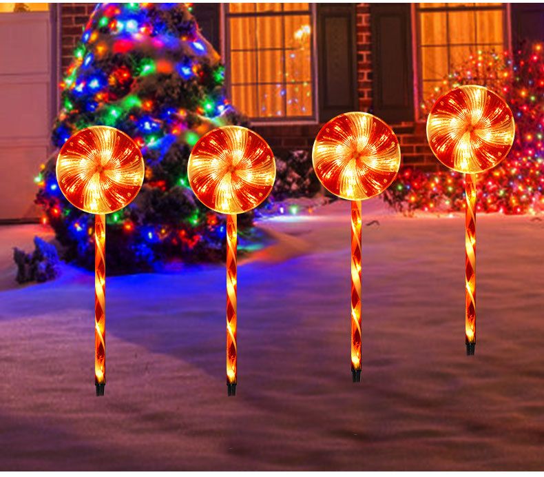 Guirlande lumineuse solaire en forme de canne à sucre, décoration de jardin à LED étanche, éclairage de Noël avec télécommande_voghion.com