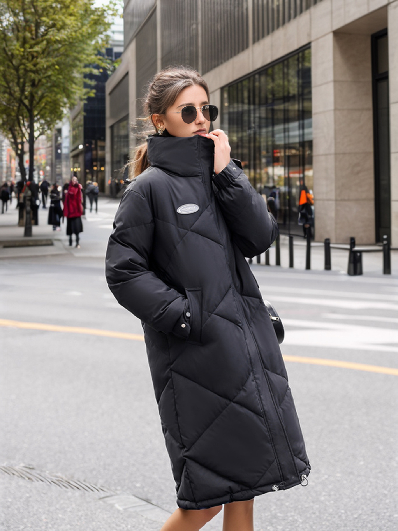Giacca calda imbottita, leggera, lunga e attillata, da donna_voghion.com