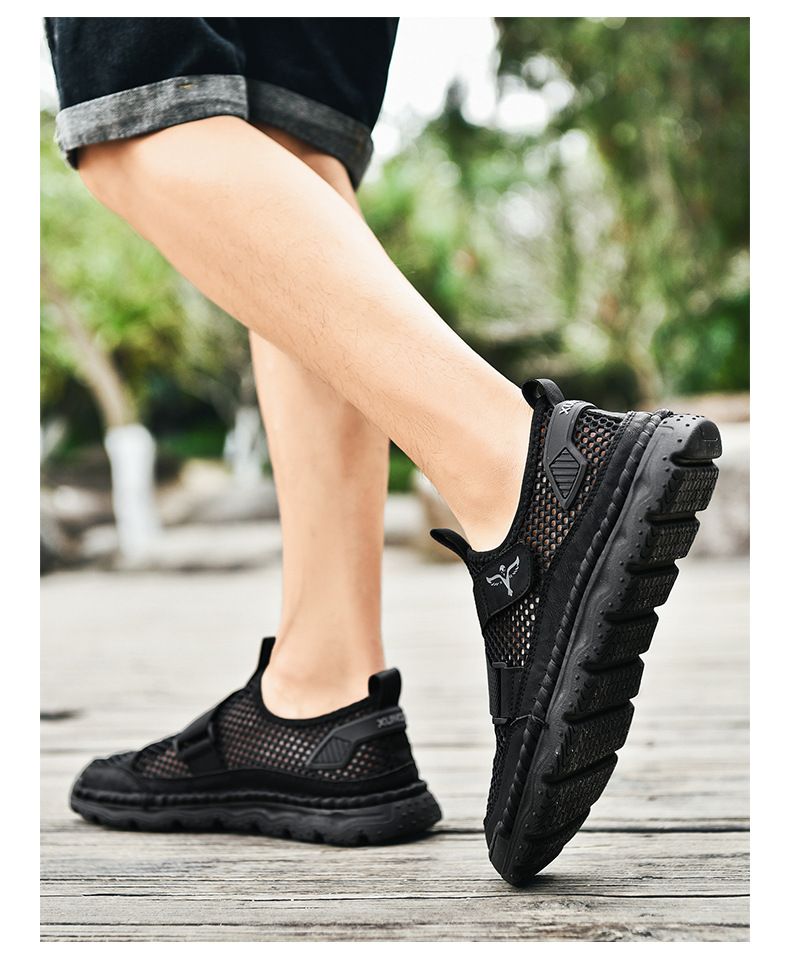 Nuove scarpe da spiaggia estive oversize di fascia alta, sandali, antiscivolo, streaming cucito a mano, scarpe da uomo_voghion.com
