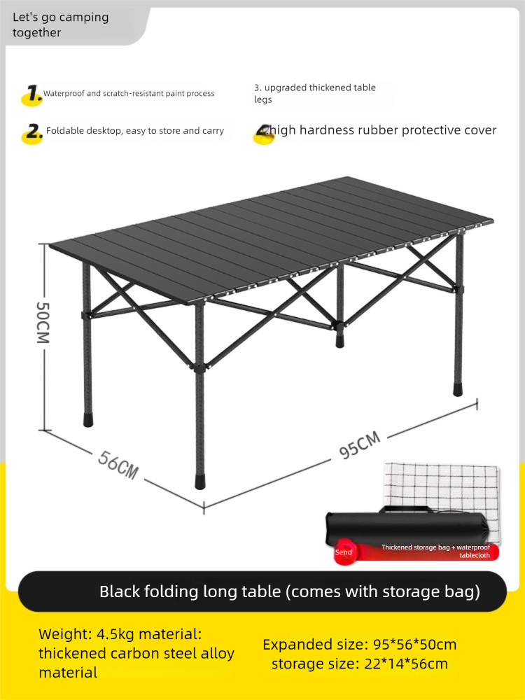 Portable Folding Outdoor For Home Use, Egg Roll Integrated Desktop Dining Table, Picnic Camping BBQ Table_voghion.com