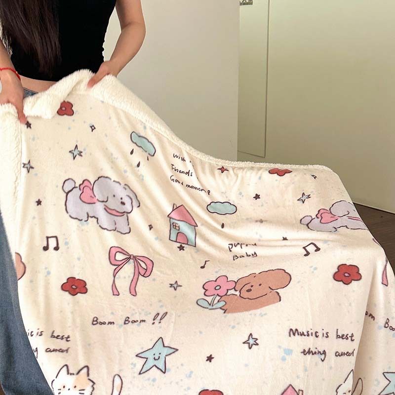 Thickened Shearling Office Nap Shawl Sofa Throw Blanket 2025 Fall/Winter New_voghion.com