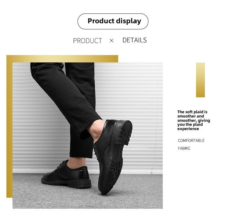 Chaussures en cuir transfrontalières pour printemps et été Chaussures décontractées basses Chaussures pour hommes tout-aller Chaussures de travail noires Chaussures d'affaires de style coréen imperméables pour moi_voghion.com