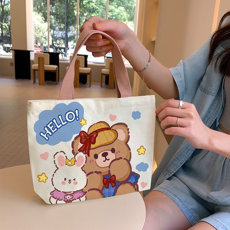 Sac à main en toile pour femme, petit sac à bandoulière tendance, style coréen, mignon et décontracté_voghion.com