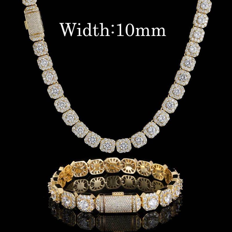 Hip Hop Zirkon Rock Candy Halskette Trendy Marke Persönlichkeit Volldiamant Herrenarmband Schmuck Zubehör_voghion.com