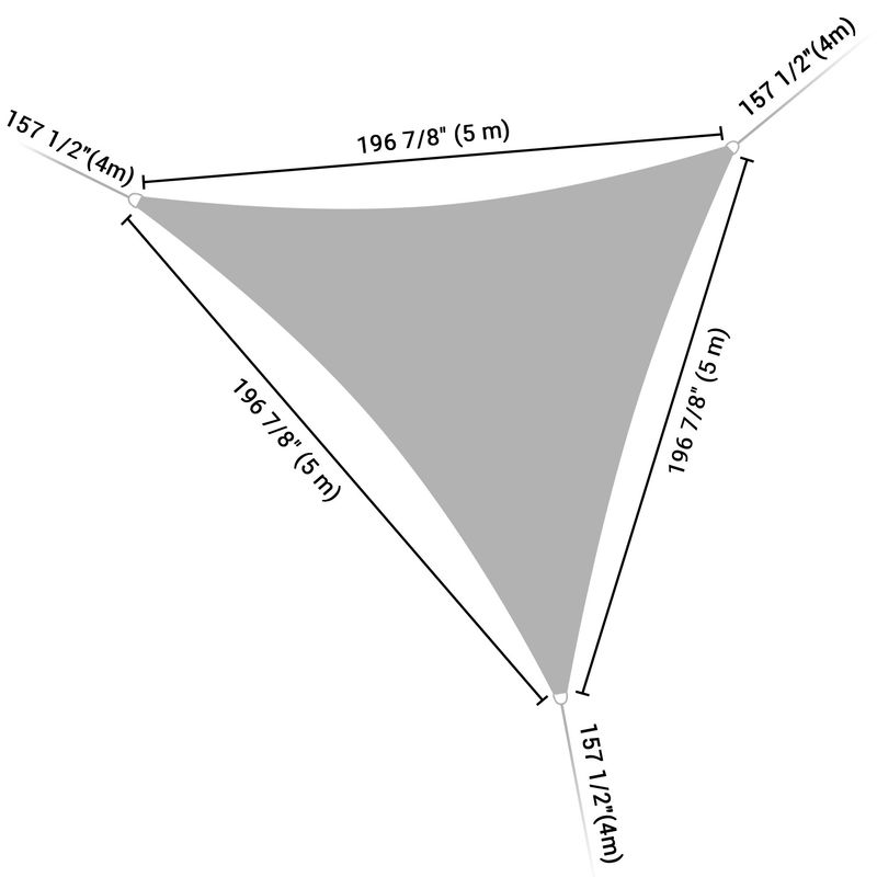 5x5x5m Triangle Sun Shade Sail/Gray_voghion.com