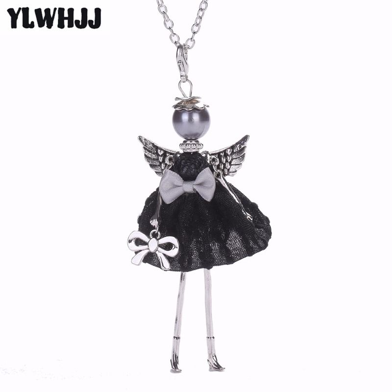 Pronta consegna YLWHJJ nuove collane lunghe nere carine per bambole da donna e pendenti per abiti caldi per bambine, maxi collana di marca, dichiarazione di moda_voghion.com