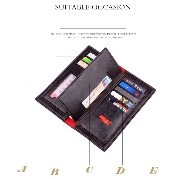 Affaires Long hommes portefeuille Vertical en cuir sac à main homme pochette portefeuilles hommes femmes argent porte-carte poche multifonction haut_voghion.com