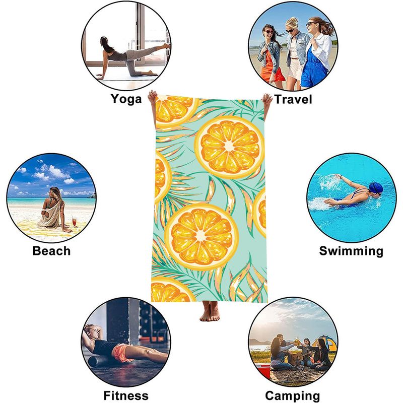 Asciugamano da spiaggia in microfibra premium 80x160 cm - Asciugatura rapida, ultra assorbente e stampa attiva per nuoto e sport_voghion.com
