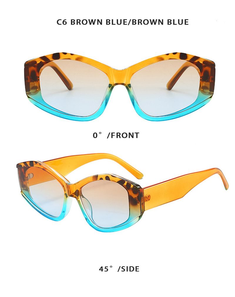 Polygonal Cat Eye Sunglasses - Personalized Stitching & Gradient Color (2025 Trendy INS Style, Fashion)_voghion.com