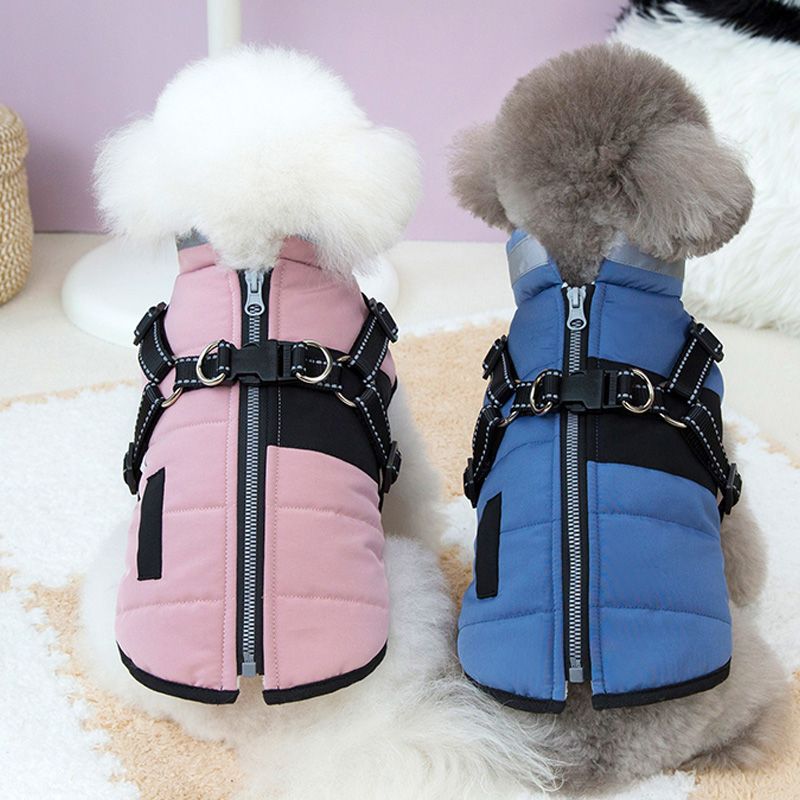 Winter Warm Coat Jacket With D-Ring, Reflective Dog Clothes For Small And Medium Dogs, Puppy Clothes, Pet Supplies By PawParty Store_voghion.com