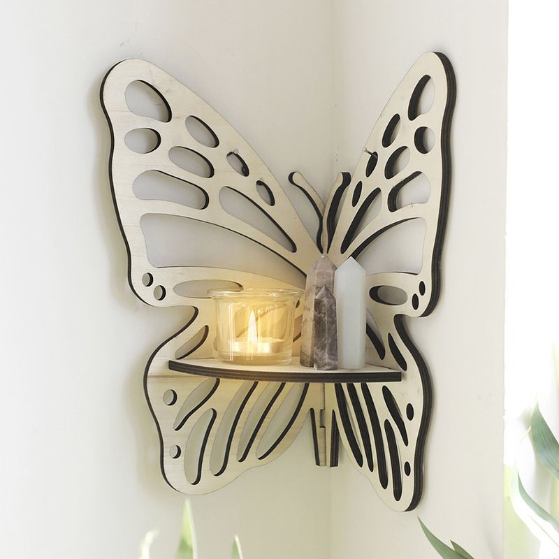Bohemian wooden butterfly hollow crystal storage rack simple home home decoration cross-border supply_voghion.com