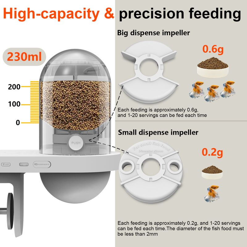 2.5K Smart Wifi Remote Monitoring Visual Fish Tank Timer Feeder Fish Feeding Camera_voghion.com