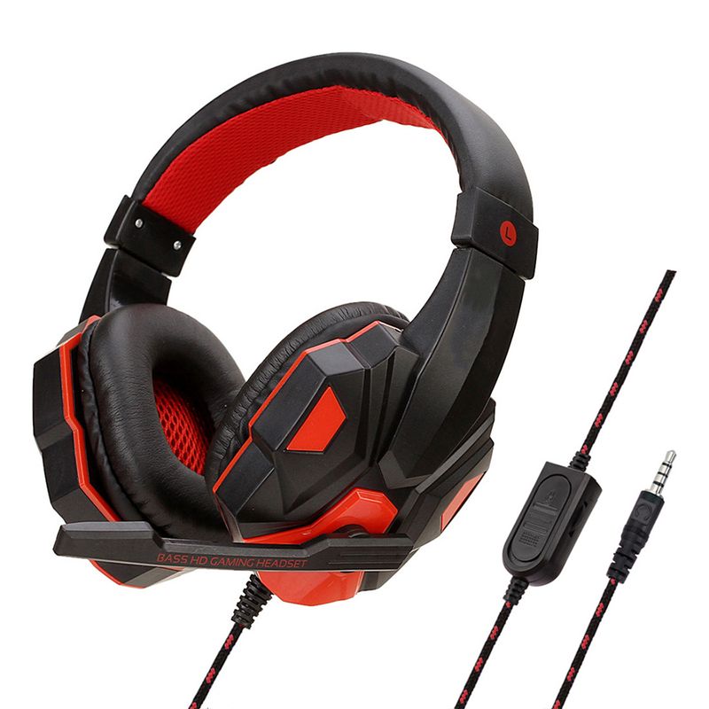 Fones de ouvido com fio para jogos PS4 PS5 Xbox Smartphone Laptop PC Baixo Estéreo Gamer Headset Capacete com 120° Ajustável_voghion.com