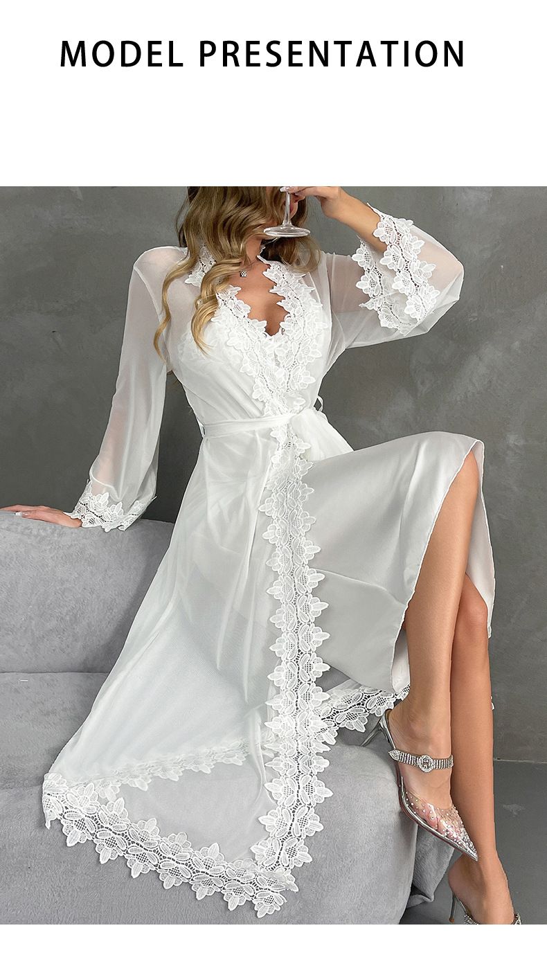 New Morning Robe Sexy Nightgown Backless Temptation Ice Silk Comfortable Outer Robe Pajamas Female Home Suit_voghion.com