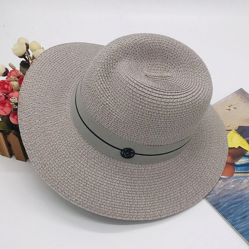 Cappello da sole da donna primaverile ed estivo pieghevole Cappello Panama British cappello di paglia con protezione solare Cappello da spiaggia_voghion.com