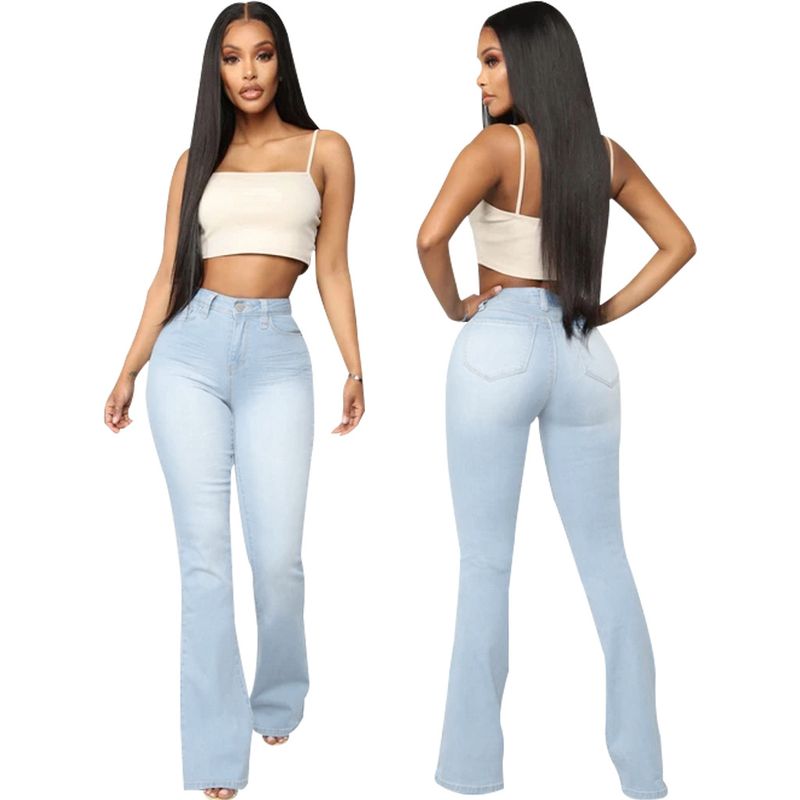Damkläder Mode Hotsäljande Slim Fit Mångsidig Denim Stretch Bell Byxor Ny stil_voghion.com