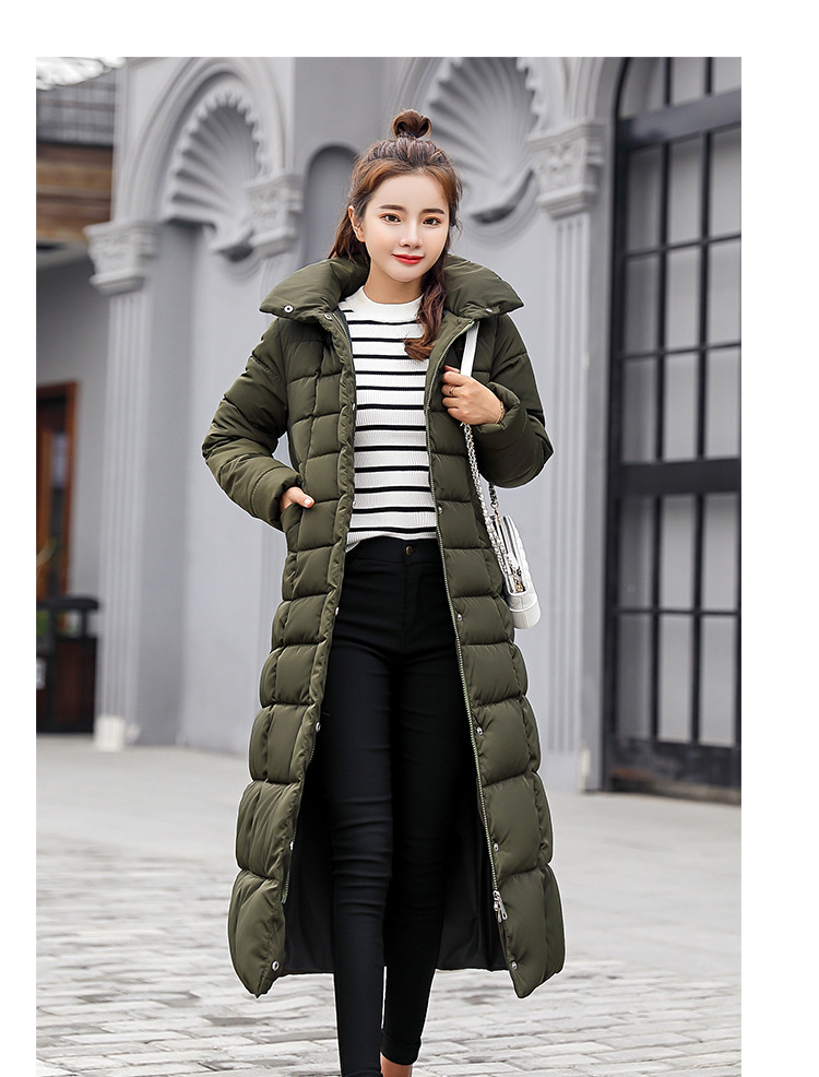 2025 Winter Damen Parkas Jacke Warm Mode Bequem Bogen Gürtel Fuchs Pelz Kragen Kleidung Langes Kleid Büro Casual Damen Dicker Mantel_voghion.com