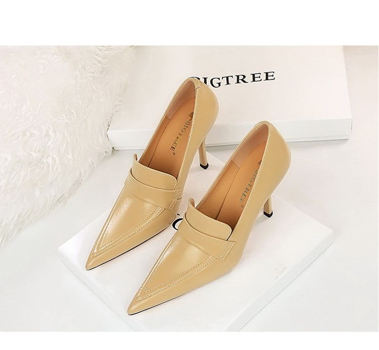 958-1 Wind Women's Pointed Toe, Shoes, High Heels, Slim Fit, Deep Mouth Single Shoes_voghion.com